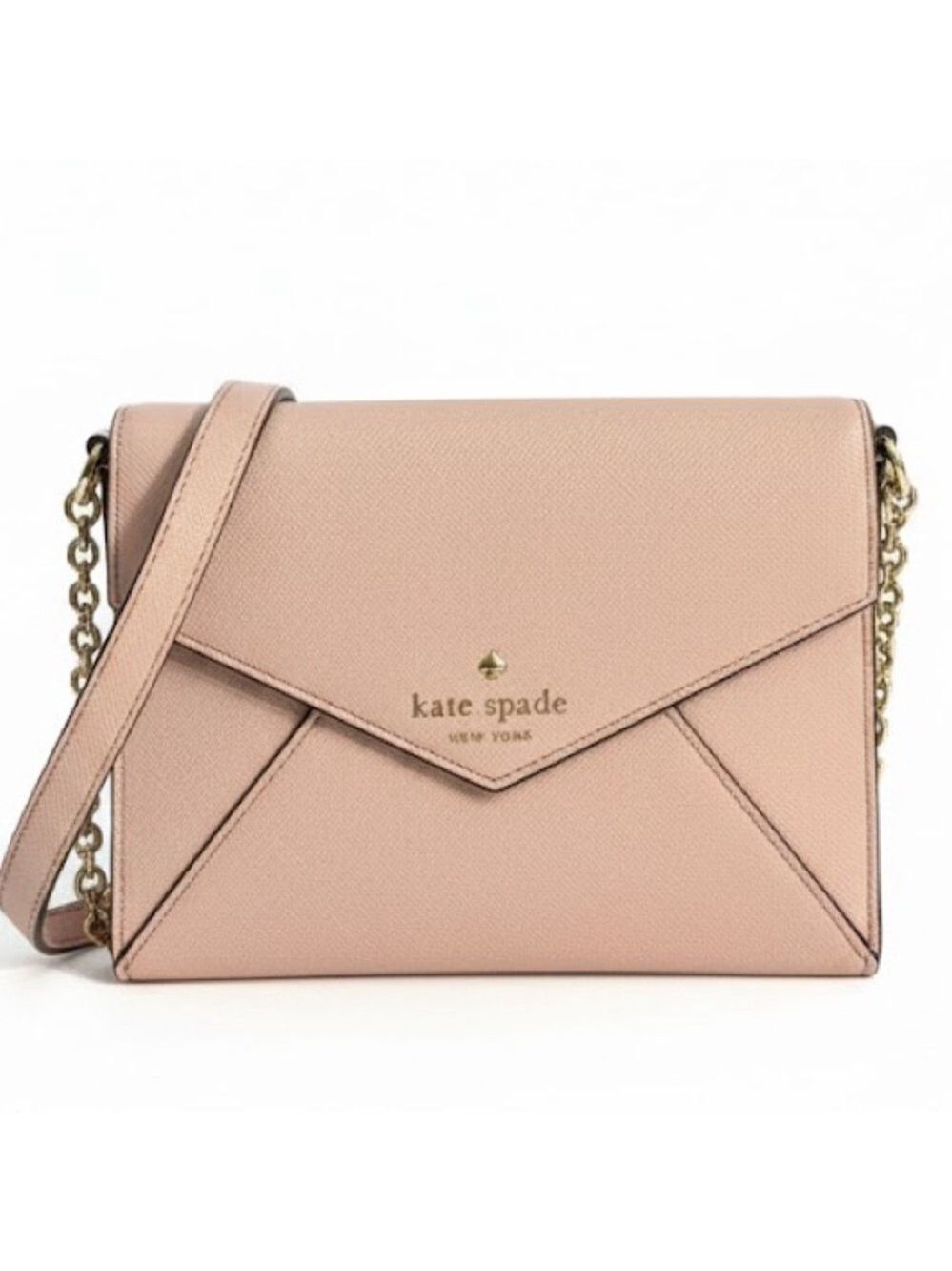 Kate Spade Sadie Envelope Crossbody Bag Saffiano Leather Pink
